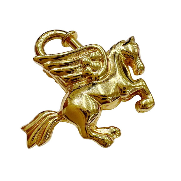 HERMES Cadena Pegasus Gold GP 1993 Limited Accessory Accessories Padlock Horse C - Picture 3 of 6